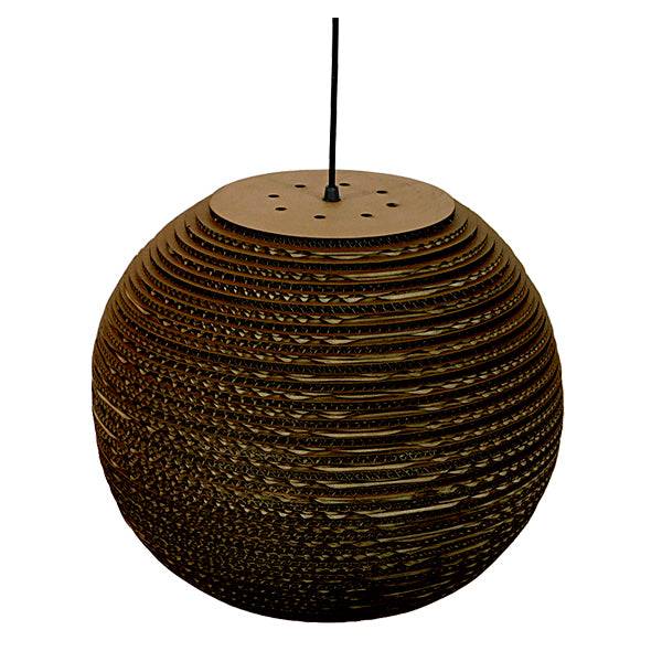 GloboStar® CRETE 01289 Vintage Κρεμαστό Φωτιστικό Οροφής Μονόφωτο 3D από Επεξεργασμένο Σκληρό Καφέ Χαρτόνι Καμπάνα Φ40 x Y34cm - ledmania.gr