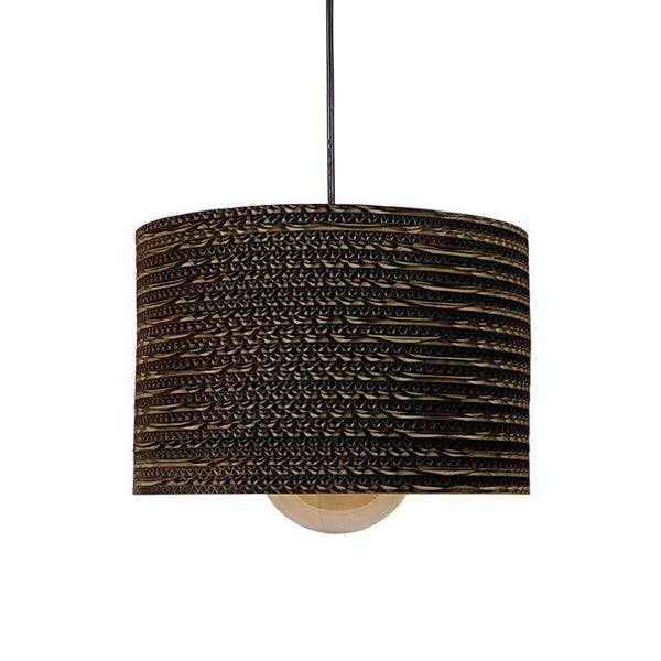 GloboStar® PAROS 01290 Vintage Κρεμαστό Φωτιστικό Οροφής Μονόφωτο 3D από Επεξεργασμένο Σκληρό Καφέ Χαρτόνι Καμπάνα Φ30 x Y20cm - ledmania.gr
