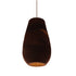 GloboStar® IKARIA 01294 Vintage Κρεμαστό Φωτιστικό Οροφής Μονόφωτο 3D από Επεξεργασμένο Σκληρό Καφέ Χαρτόνι Καμπάνα Φ25 x Y45cm - ledmania.gr