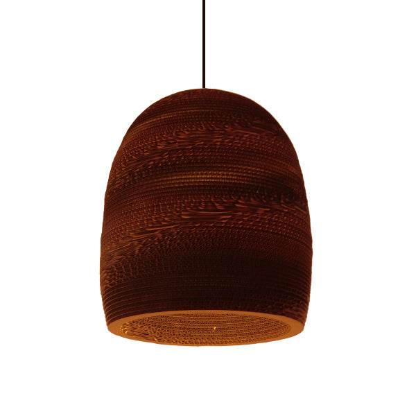 GloboStar® SKIATHOS 01296 Vintage Κρεμαστό Φωτιστικό Οροφής Μονόφωτο 3D από Επεξεργασμένο Σκληρό Καφέ Χαρτόνι Καμπάνα Φ35 x Y40cm - ledmania.gr