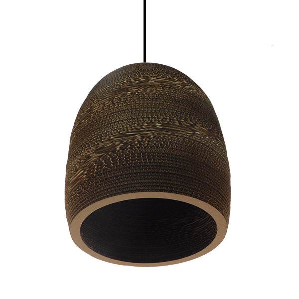 GloboStar® SKIATHOS 01296 Vintage Κρεμαστό Φωτιστικό Οροφής Μονόφωτο 3D από Επεξεργασμένο Σκληρό Καφέ Χαρτόνι Καμπάνα Φ35 x Y40cm - ledmania.gr