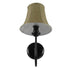 GloboStar® SHELLY 01299 Vintage Φωτιστικό Τοίχου Απλίκα Μονόφωτο Μαύρο Μεταλλικό με Υφασμάτινο Μπεζ Καπέλο Φ20 x Μ18 x Π13 x Υ34cm - ledmania.gr