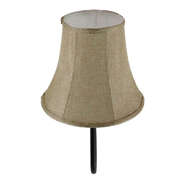 GloboStar® SHELLY 01299 Vintage Φωτιστικό Τοίχου Απλίκα Μονόφωτο Μαύρο Μεταλλικό με Υφασμάτινο Μπεζ Καπέλο Φ20 x Μ18 x Π13 x Υ34cm - ledmania.gr