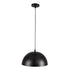 GloboStar® SOLANA 01301 Μοντέρνο Κρεμαστό Φωτιστικό Οροφής Μονόφωτο Μαύρο Μεταλλικό Καμπάνα Φ30 x Υ15cm - ledmania.gr