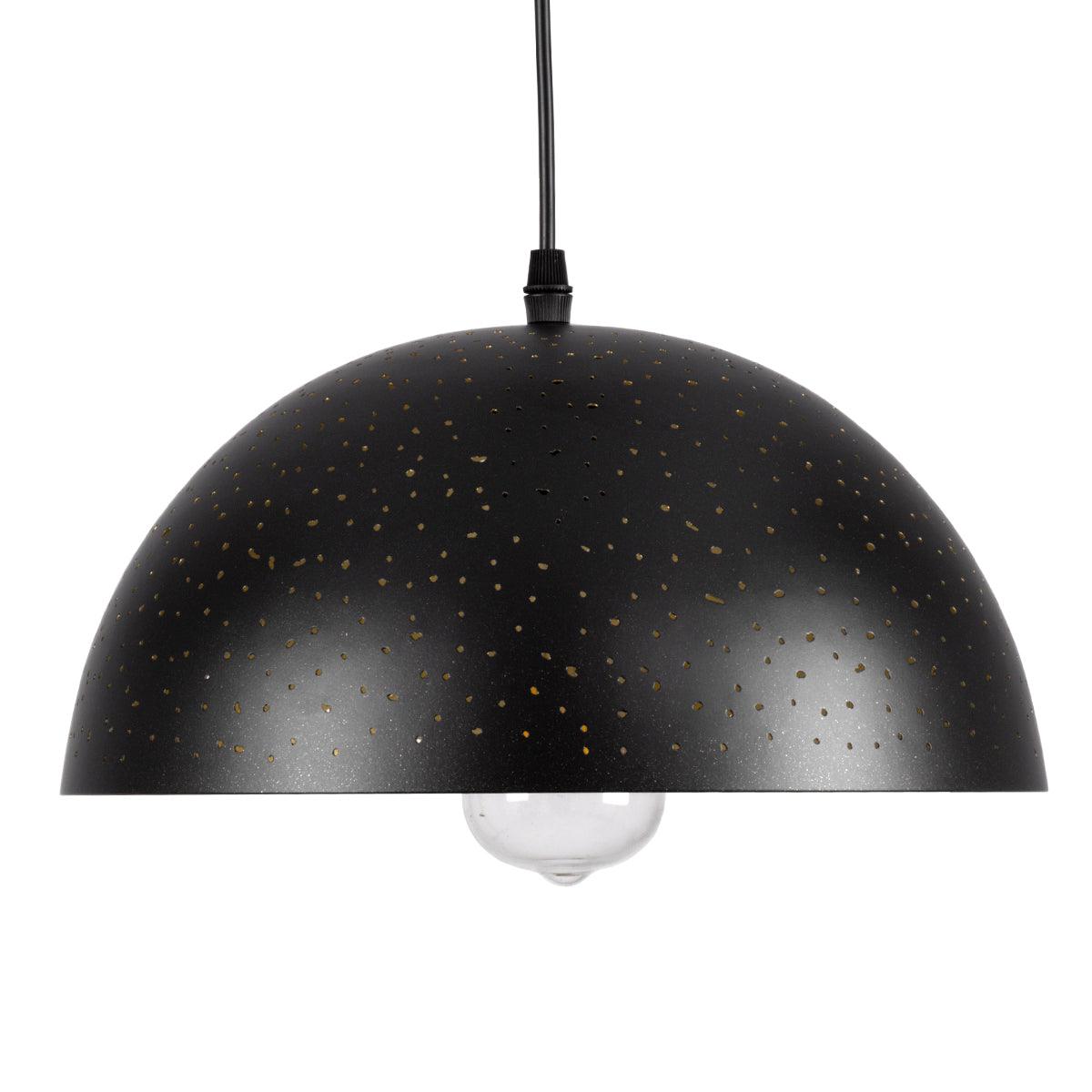 GloboStar® SOLANA 01301 Μοντέρνο Κρεμαστό Φωτιστικό Οροφής Μονόφωτο Μαύρο Μεταλλικό Καμπάνα Φ30 x Υ15cm - ledmania.gr