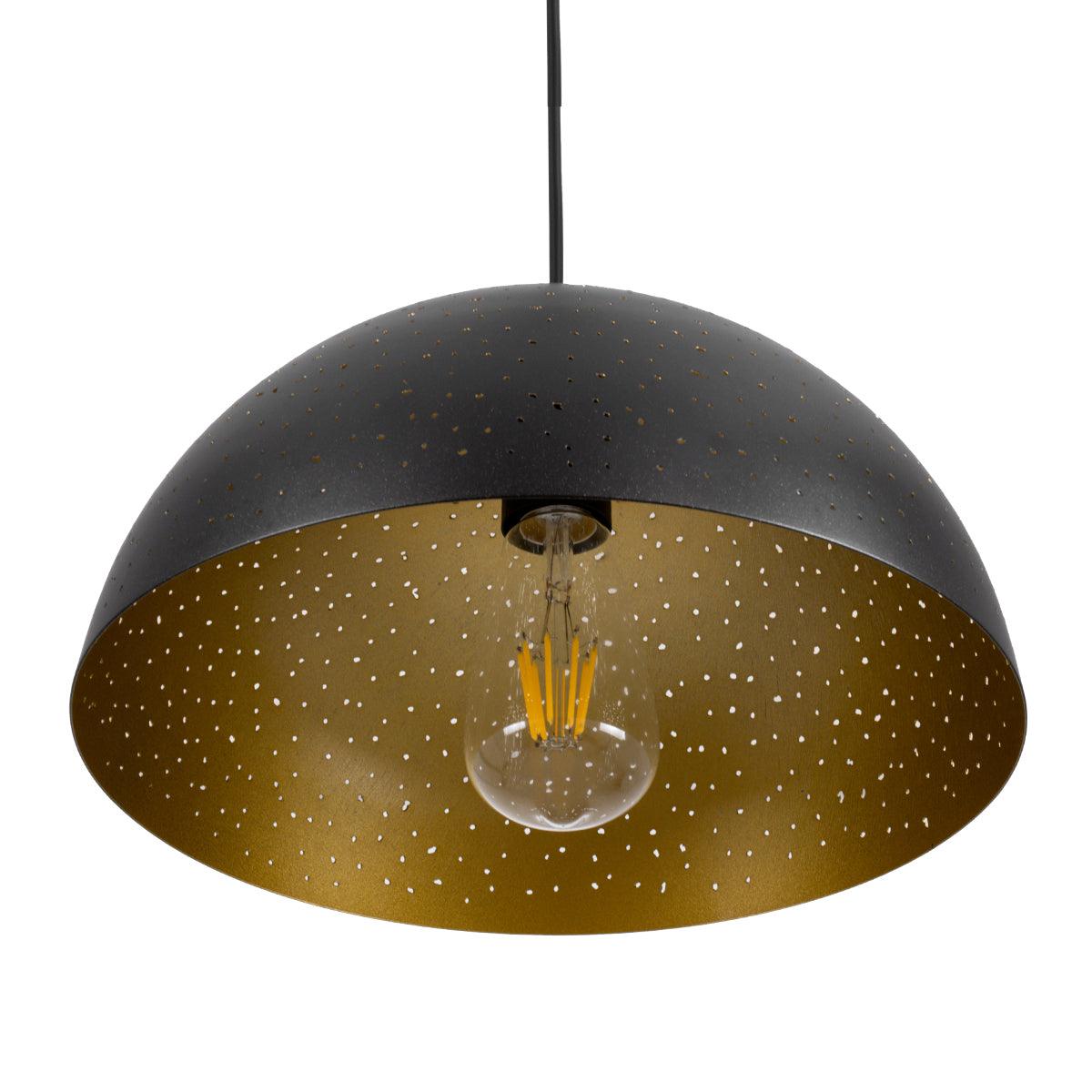 GloboStar® SOLANA 01301 Μοντέρνο Κρεμαστό Φωτιστικό Οροφής Μονόφωτο Μαύρο Μεταλλικό Καμπάνα Φ30 x Υ15cm - ledmania.gr