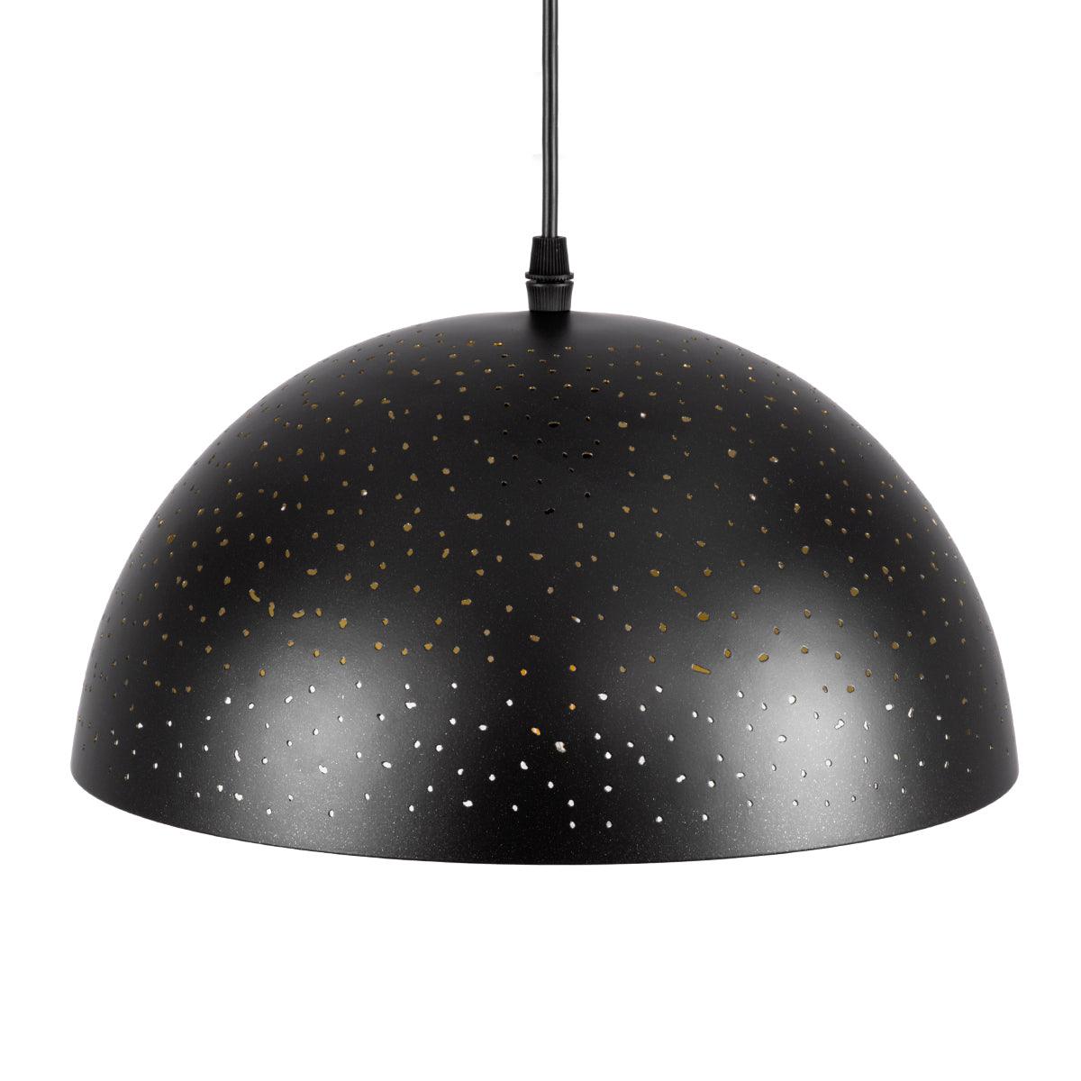 GloboStar® SOLANA 01301 Μοντέρνο Κρεμαστό Φωτιστικό Οροφής Μονόφωτο Μαύρο Μεταλλικό Καμπάνα Φ30 x Υ15cm - ledmania.gr