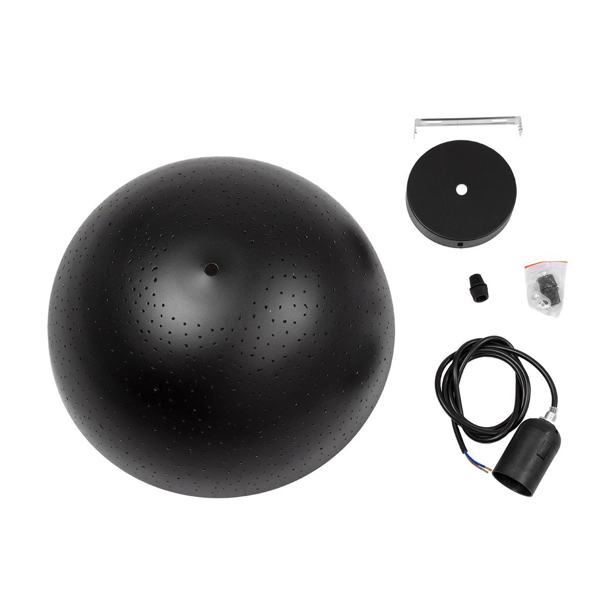 GloboStar® SOLANA 01301 Μοντέρνο Κρεμαστό Φωτιστικό Οροφής Μονόφωτο Μαύρο Μεταλλικό Καμπάνα Φ30 x Υ15cm - ledmania.gr