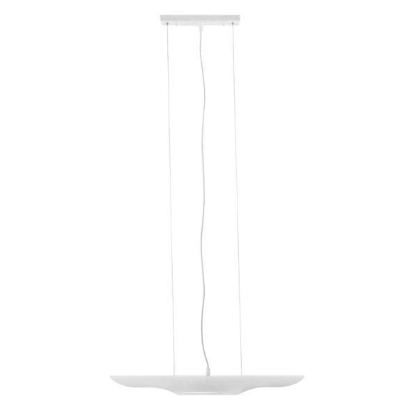 GloboStar® ARTICA 01305 Μοντέρνο Κρεμαστό Φωτιστικό Οροφής Δίφωτο Λευκό Χρυσό Μεταλλικό Μ60 x Π6 x Υ6cm - ledmania.gr