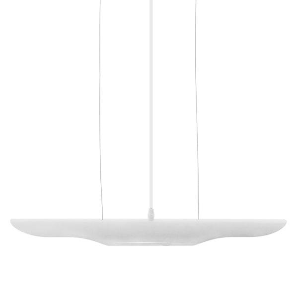 GloboStar® ARTICA 01305 Μοντέρνο Κρεμαστό Φωτιστικό Οροφής Δίφωτο Λευκό Χρυσό Μεταλλικό Μ60 x Π6 x Υ6cm - ledmania.gr