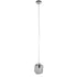 GloboStar® RINA 01307 Μοντέρνο Κρεμαστό Φωτιστικό Οροφής Μονόφωτο Γυάλινο Γκρι Διάφανο Μ14 x Π17 x Υ17cm - ledmania.gr