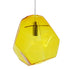 GloboStar® RINA 01308 Μοντέρνο Κρεμαστό Φωτιστικό Οροφής Μονόφωτο Γυάλινο Κίτρινο Διάφανο Μ20 x Π19 x Υ20cm - ledmania.gr
