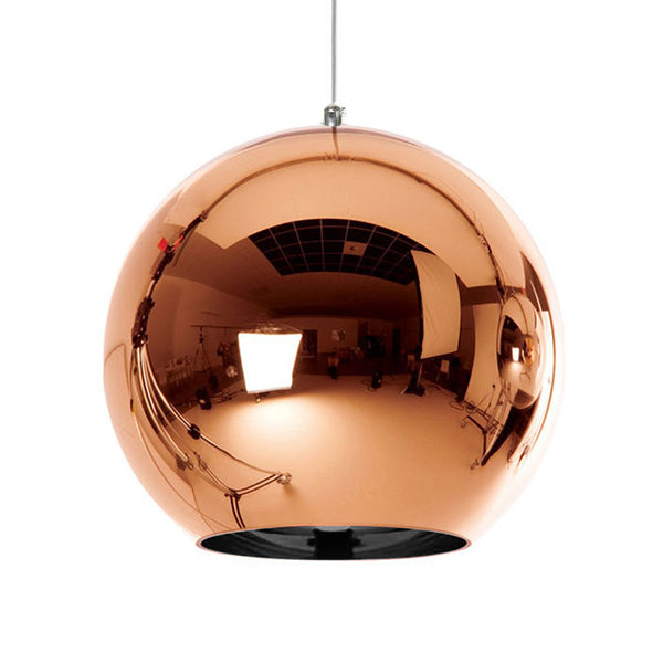 GloboStar® CANDELA 01309 Μοντέρνο Κρεμαστό Φωτιστικό Οροφής Μονόφωτο Γυάλινο Χάλκινο Νίκελ Φ15 x Υ13cm - ledmania.gr
