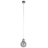 GloboStar® BOSSANOVA 01313 Μοντέρνο Κρεμαστό Φωτιστικό Οροφής Μονόφωτο Γυάλινο Γκρι Διάφανο Φ18 x Υ23cm - ledmania.gr