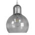 GloboStar® BOSSANOVA 01313 Μοντέρνο Κρεμαστό Φωτιστικό Οροφής Μονόφωτο Γυάλινο Γκρι Διάφανο Φ18 x Υ23cm - ledmania.gr