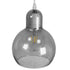 GloboStar® BOSSANOVA 01313 Μοντέρνο Κρεμαστό Φωτιστικό Οροφής Μονόφωτο Γυάλινο Γκρι Διάφανο Φ18 x Υ23cm - ledmania.gr