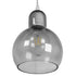 GloboStar® BOSSANOVA 01313 Μοντέρνο Κρεμαστό Φωτιστικό Οροφής Μονόφωτο Γυάλινο Γκρι Διάφανο Φ18 x Υ23cm - ledmania.gr