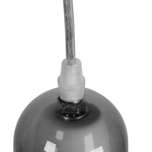 GloboStar® BOSSANOVA 01313 Μοντέρνο Κρεμαστό Φωτιστικό Οροφής Μονόφωτο Γυάλινο Γκρι Διάφανο Φ18 x Υ23cm - ledmania.gr