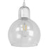 GloboStar® LUCREZIA 01314 Μοντέρνο Κρεμαστό Φωτιστικό Οροφής Μονόφωτο Γυάλινο Διάφανο Φ18 x Υ23cm - ledmania.gr