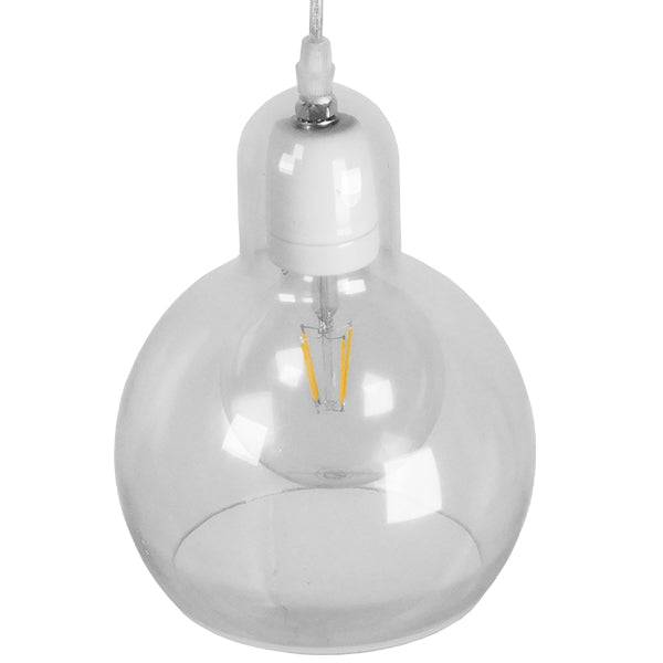 GloboStar® LUCREZIA 01314 Μοντέρνο Κρεμαστό Φωτιστικό Οροφής Μονόφωτο Γυάλινο Διάφανο Φ18 x Υ23cm - ledmania.gr