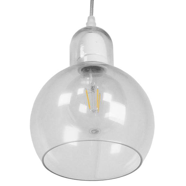 GloboStar® LUCREZIA 01314 Μοντέρνο Κρεμαστό Φωτιστικό Οροφής Μονόφωτο Γυάλινο Διάφανο Φ18 x Υ23cm - ledmania.gr