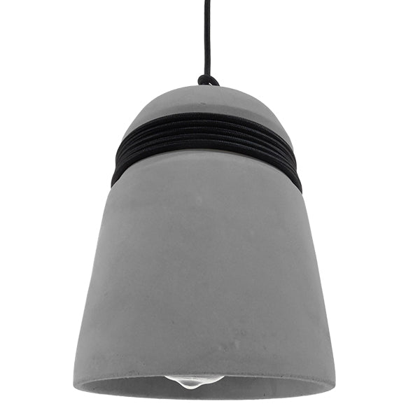 GloboStar® TRIBECA 01320 Μοντέρνο Industrial Κρεμαστό Φωτιστικό Οροφής Μονόφωτο Γκρι Τσιμέντο Καμπάνα Φ18 x Y26cm - ledmania.gr