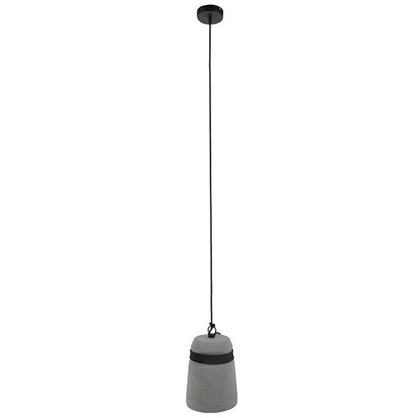GloboStar® TRIBECA 01320 Μοντέρνο Industrial Κρεμαστό Φωτιστικό Οροφής Μονόφωτο Γκρι Τσιμέντο Καμπάνα Φ18 x Y26cm - ledmania.gr