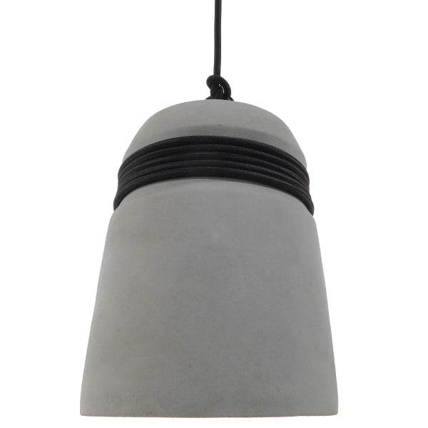 GloboStar® TRIBECA 01320 Μοντέρνο Industrial Κρεμαστό Φωτιστικό Οροφής Μονόφωτο Γκρι Τσιμέντο Καμπάνα Φ18 x Y26cm - ledmania.gr