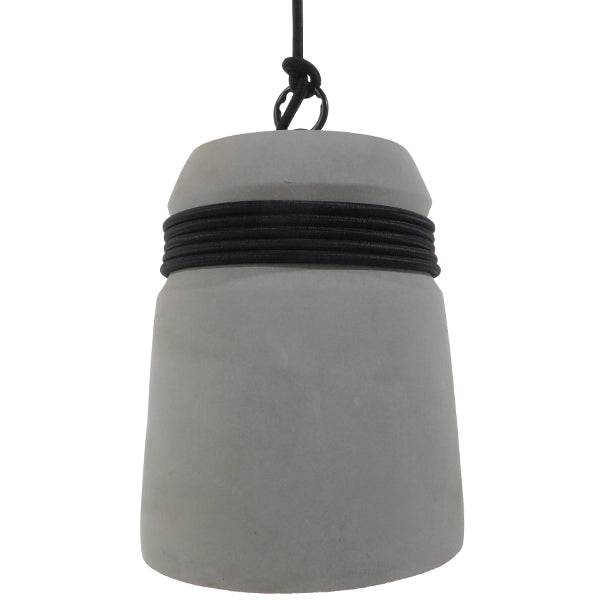 GloboStar® TRIBECA 01320 Μοντέρνο Industrial Κρεμαστό Φωτιστικό Οροφής Μονόφωτο Γκρι Τσιμέντο Καμπάνα Φ18 x Y26cm - ledmania.gr