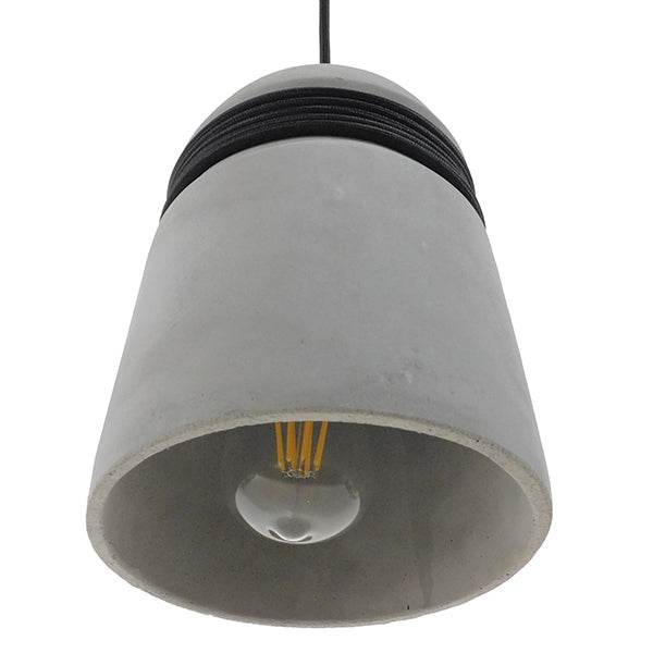 GloboStar® TRIBECA 01320 Μοντέρνο Industrial Κρεμαστό Φωτιστικό Οροφής Μονόφωτο Γκρι Τσιμέντο Καμπάνα Φ18 x Y26cm - ledmania.gr