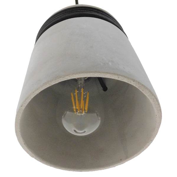 GloboStar® TRIBECA 01320 Μοντέρνο Industrial Κρεμαστό Φωτιστικό Οροφής Μονόφωτο Γκρι Τσιμέντο Καμπάνα Φ18 x Y26cm - ledmania.gr