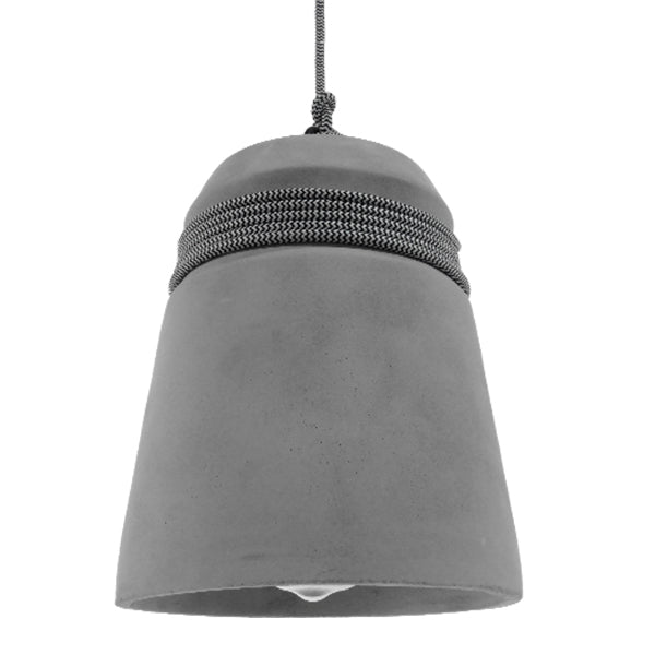 GloboStar® FELINI 01321 Μοντέρνο Industrial Κρεμαστό Φωτιστικό Οροφής Μονόφωτο Γκρι Τσιμέντο Καμπάνα Φ18 x Y26cm - ledmania.gr