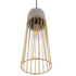 GloboStar® DURANT 01322 Μοντέρνο Industrial Κρεμαστό Φωτιστικό Οροφής Μονόφωτο Γκρι Μπεζ Τσιμέντο Πλέγμα Φ12 x Y40cm - ledmania.gr
