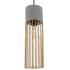 GloboStar® DURANT 01322 Μοντέρνο Industrial Κρεμαστό Φωτιστικό Οροφής Μονόφωτο Γκρι Μπεζ Τσιμέντο Πλέγμα Φ12 x Y40cm - ledmania.gr