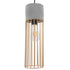 GloboStar® DURANT 01322 Μοντέρνο Industrial Κρεμαστό Φωτιστικό Οροφής Μονόφωτο Γκρι Μπεζ Τσιμέντο Πλέγμα Φ12 x Y40cm - ledmania.gr