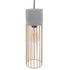 GloboStar® DURANT 01322 Μοντέρνο Industrial Κρεμαστό Φωτιστικό Οροφής Μονόφωτο Γκρι Μπεζ Τσιμέντο Πλέγμα Φ12 x Y40cm - ledmania.gr