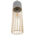 GloboStar® DURANT 01322 Μοντέρνο Industrial Κρεμαστό Φωτιστικό Οροφής Μονόφωτο Γκρι Μπεζ Τσιμέντο Πλέγμα Φ12 x Y40cm - ledmania.gr