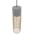 GloboStar® DURANT 01322 Μοντέρνο Industrial Κρεμαστό Φωτιστικό Οροφής Μονόφωτο Γκρι Μπεζ Τσιμέντο Πλέγμα Φ12 x Y40cm - ledmania.gr