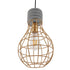 GloboStar® DURANT 01325 Μοντέρνο Industrial Κρεμαστό Φωτιστικό Οροφής Μονόφωτο Γκρι Μπεζ Τσιμέντο Πλέγμα Φ20 x Y35cm - ledmania.gr