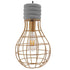 GloboStar® DURANT 01325 Μοντέρνο Industrial Κρεμαστό Φωτιστικό Οροφής Μονόφωτο Γκρι Μπεζ Τσιμέντο Πλέγμα Φ20 x Y35cm - ledmania.gr