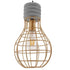 GloboStar® DURANT 01325 Μοντέρνο Industrial Κρεμαστό Φωτιστικό Οροφής Μονόφωτο Γκρι Μπεζ Τσιμέντο Πλέγμα Φ20 x Y35cm - ledmania.gr