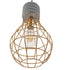 GloboStar® DURANT 01325 Μοντέρνο Industrial Κρεμαστό Φωτιστικό Οροφής Μονόφωτο Γκρι Μπεζ Τσιμέντο Πλέγμα Φ20 x Y35cm - ledmania.gr