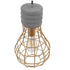GloboStar® DURANT 01325 Μοντέρνο Industrial Κρεμαστό Φωτιστικό Οροφής Μονόφωτο Γκρι Μπεζ Τσιμέντο Πλέγμα Φ20 x Y35cm - ledmania.gr