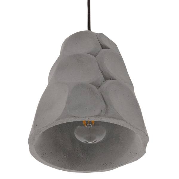 GloboStar® COMO 01327 Μοντέρνο Industrial Κρεμαστό Φωτιστικό Οροφής Μονόφωτο Γκρι Τσιμέντο Καμπάνα Φ18 x Y23cm - ledmania.gr
