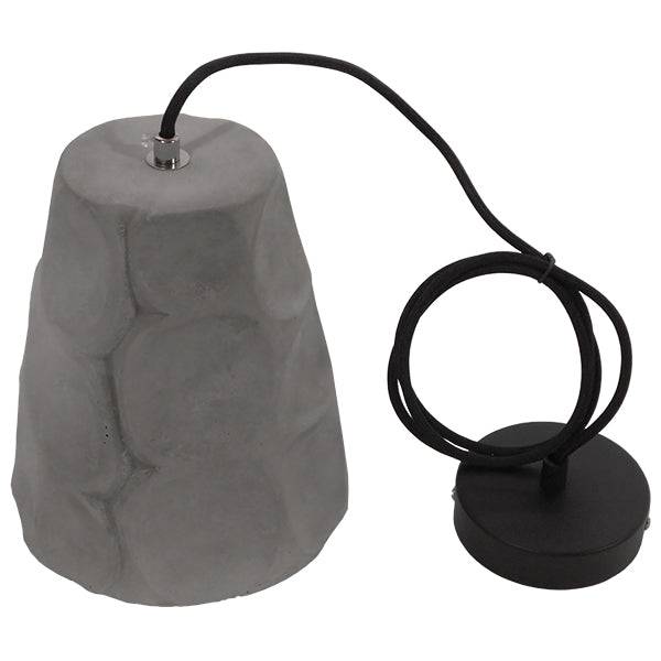 GloboStar® COMO 01327 Μοντέρνο Industrial Κρεμαστό Φωτιστικό Οροφής Μονόφωτο Γκρι Τσιμέντο Καμπάνα Φ18 x Y23cm - ledmania.gr