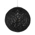 GloboStar® OCEANA 01356  Vintage Κρεμαστό Φωτιστικό Οροφής Μονόφωτο Μαύρο Ξύλινο Ψάθινο Rattan Φ20 x Υ20cm - ledmania.gr