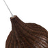 GloboStar® BAHAMAS 01368 Vintage Κρεμαστό Φωτιστικό Οροφής Μονόφωτο Καφέ Σκούρο Ξύλινο Ψάθινο Bamboo Φ45 x Υ47cm - ledmania.gr