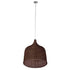 GloboStar® BAHAMAS 01369 Vintage Κρεμαστό Φωτιστικό Οροφής Μονόφωτο Καφέ Σκούρο Ξύλινο Ψάθινο Bamboo Φ60 x Υ60cm - ledmania.gr