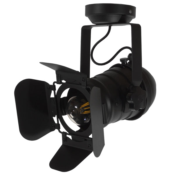 GloboStar® DETROIT 01372 Vintage Industrial Φωτιστικό Οροφής Μονόφωτο Μαύρο Μεταλλικό Μ23 x Π23 x Υ36cm - ledmania.gr