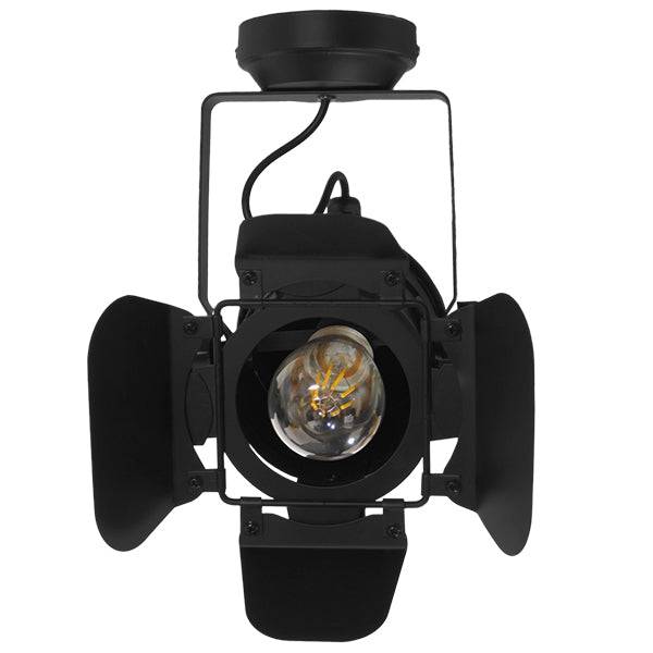GloboStar® DETROIT 01372 Vintage Industrial Φωτιστικό Οροφής Μονόφωτο Μαύρο Μεταλλικό Μ23 x Π23 x Υ36cm - ledmania.gr